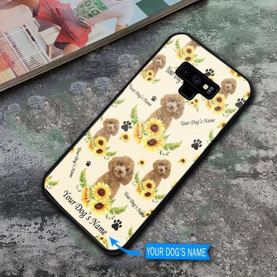 DUP1009 Poodle Personalized Glass Phone Case