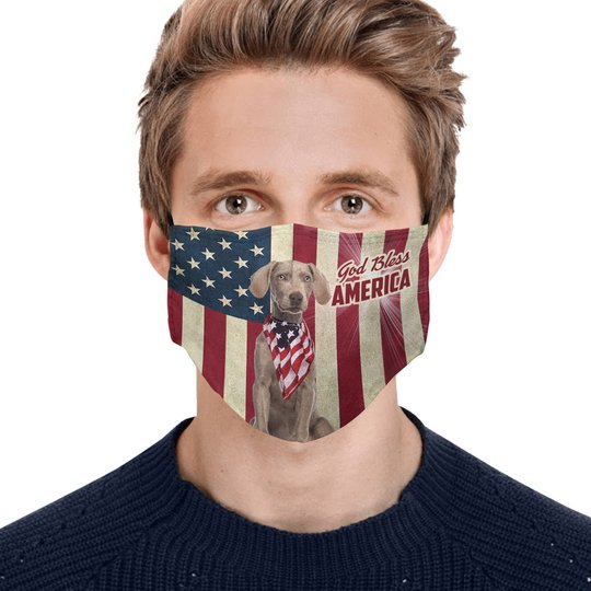 THM20072435 Weimaraner God Bless Face Mask