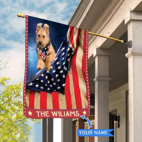 CHFD1022 Airedale Terrier Personalized House Flag