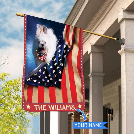 CHFD1037 Lhasa Apso Personalized House Flag