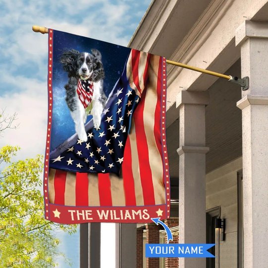 CHFD1051 English Springer Spaniel Personalized House Flag