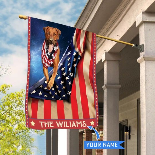 CHFD1053 Rhodesian Ridgeback Personalized House Flag