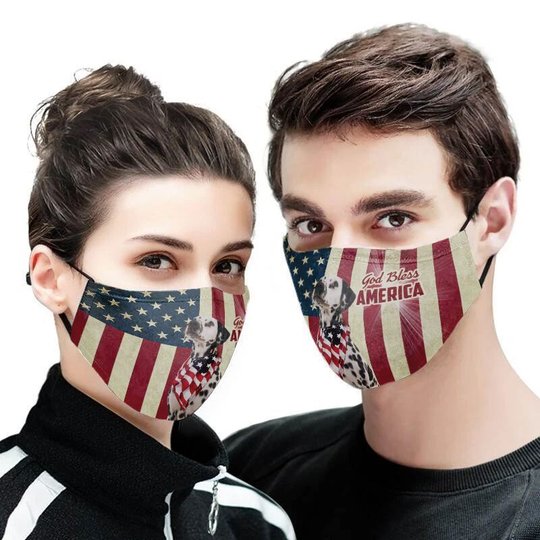 THM20072410 Dalmatian God Bless Face Mask