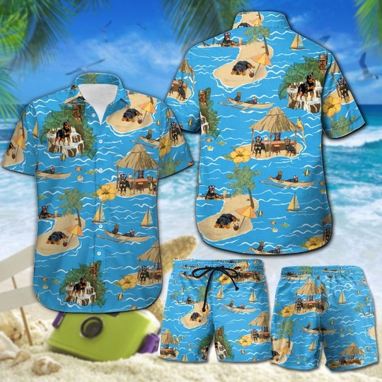 CHT0118-CHO0118 Beach Rottweiler Hawaii Set