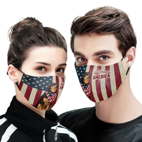 THM20072430 Rottweiler God Bless Face Mask