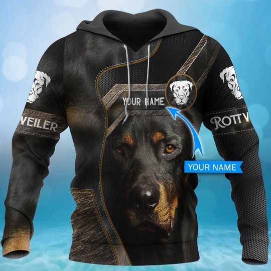 CHTD2008 Rottweiler Personalized 3D HOODIE