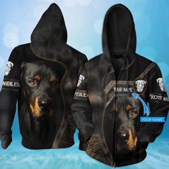 CHTD2008 Rottweiler Personalized 3D HOODIE