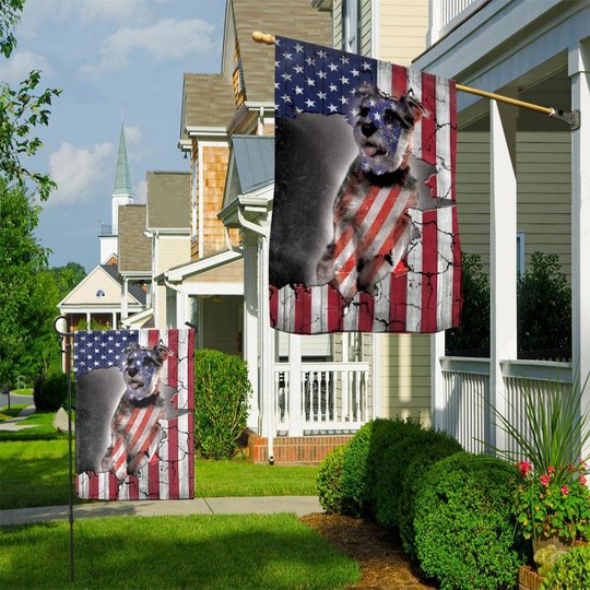 THF0282 Miniature Schnauzer USA Flag