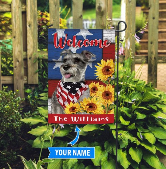 DIF12010-Miniature Schnauzer Personalized Flag