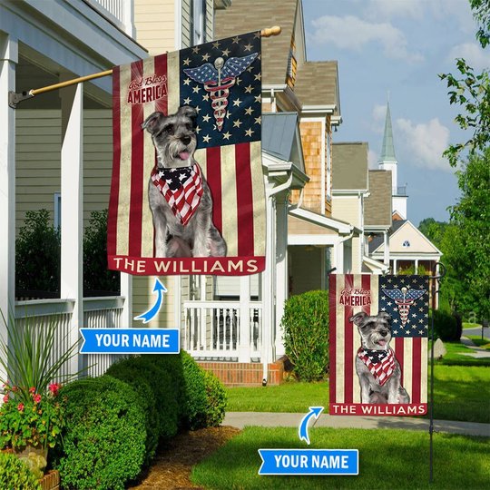 DIF7009-Miniature Schnauzer-Nurses- Personalized Flag