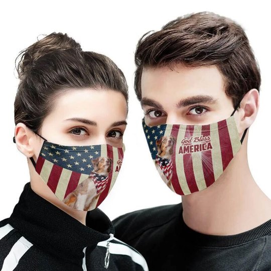 THM20072401 Australian Shepherd God Bless Face Mask