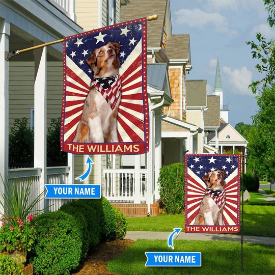 DIF3002-Australian Shepherd Personalized Garden Flag-House Flag