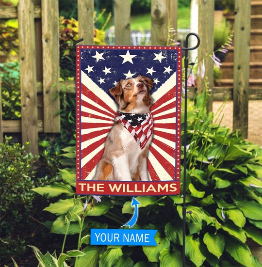DIF3002-Australian Shepherd Personalized Garden Flag-House Flag