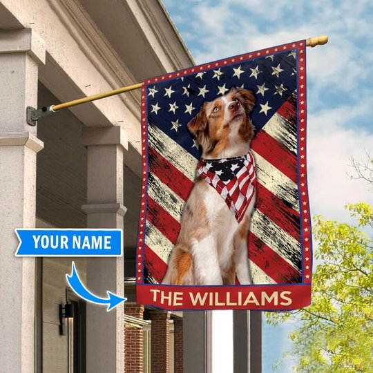 DIF4003-Australian Shepherd Personalized Garden Flag-House Flag