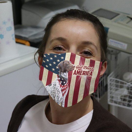 THM20072414 German Shorthaired Pointer God Bless Face Mask