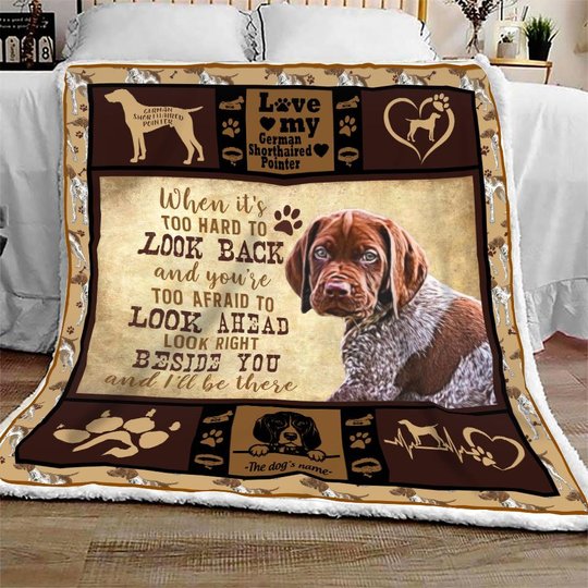 THQUSA1002 German Shorthaired Pointer Personalized Fleece Blanket – Made in USA