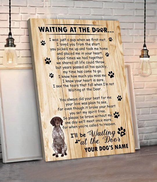 BID20070210 German Shorthaired Pointer Waiting At The Door Personalized Matte Canvas