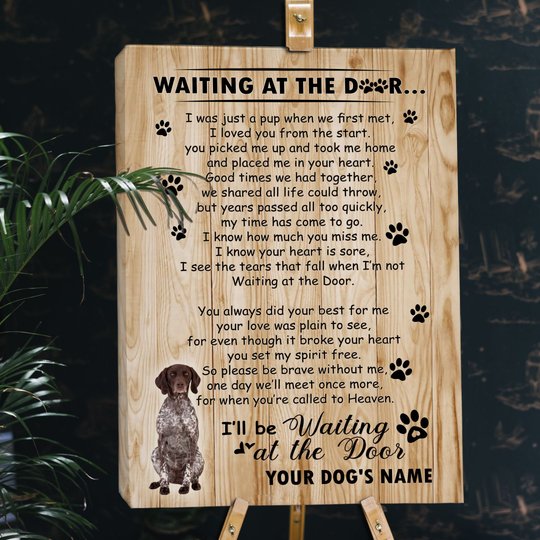 BID20070210 German Shorthaired Pointer Waiting At The Door Personalized Matte Canvas