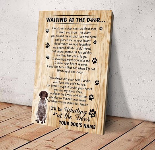 BID20070210 German Shorthaired Pointer Waiting At The Door Personalized Matte Canvas