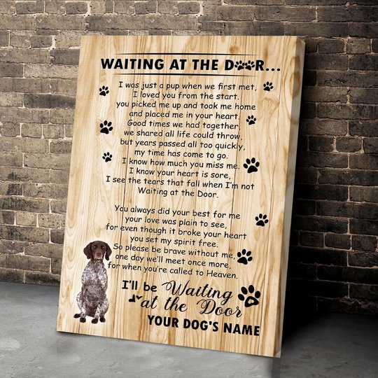 BID20070210 German Shorthaired Pointer Waiting At The Door Personalized Matte Canvas