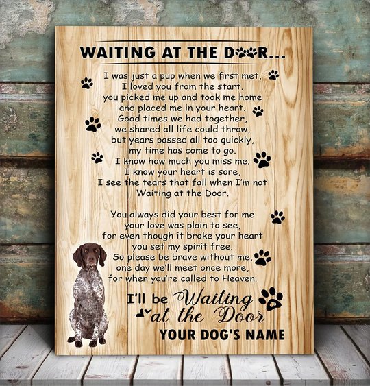 BID20070210 German Shorthaired Pointer Waiting At The Door Personalized Matte Canvas