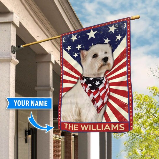 DIF3034-West Highland White Terrier Personalized Flag