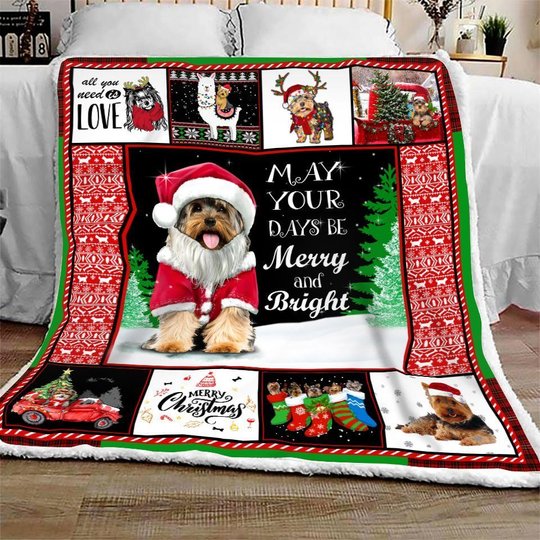 DDQ121105 Yorkshire Terrier Xmas Quilt Blanket