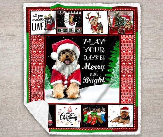 DDQ121105 Yorkshire Terrier Xmas Quilt Blanket