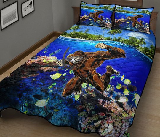 DIEBIGFOOT2307005-DIQBIGFOOT2307005 BIGFOOT DIVING Quilt Bed Set & Quilt Blanket