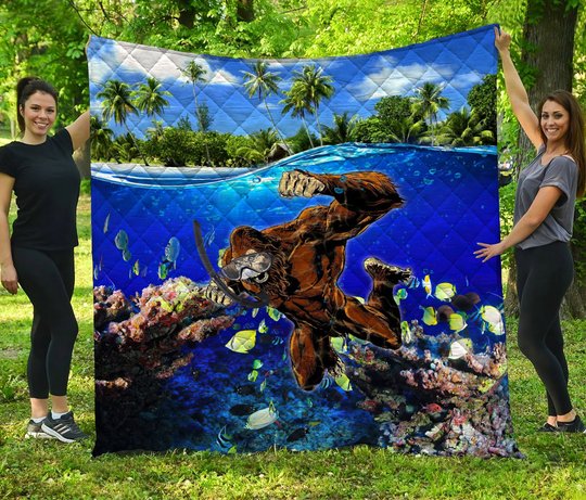 DIEBIGFOOT2307005-DIQBIGFOOT2307005 BIGFOOT DIVING Quilt Bed Set & Quilt Blanket