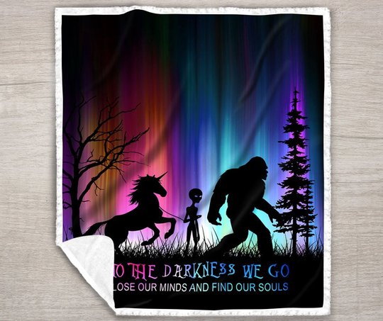 Unicorn Alien Bigfoot Into The Darkness Quilt Bed Set & Quilt Blanket BIE20080106-BIQ20080106