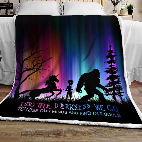 Unicorn Alien Bigfoot Into The Darkness Quilt Bed Set & Quilt Blanket BIE20080106-BIQ20080106