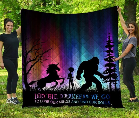 Unicorn Alien Bigfoot Into The Darkness Quilt Bed Set & Quilt Blanket BIE20080106-BIQ20080106