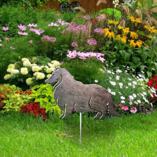 Rough Collie Metal Garden Art THMS22042956