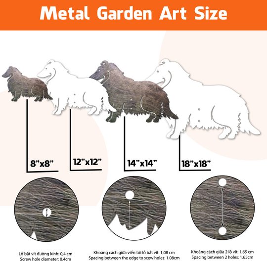 Rough Collie Metal Garden Art THMS22042956