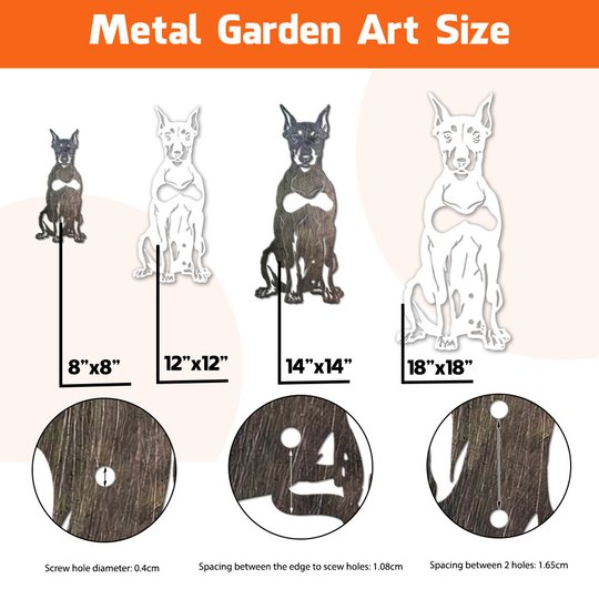 Doberman Metal Garden Art THMS22042951