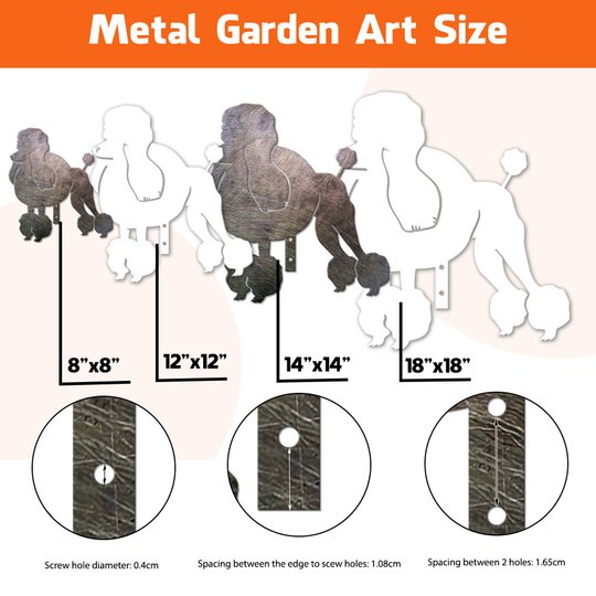 Poodle Metal Garden Art THMS22050355