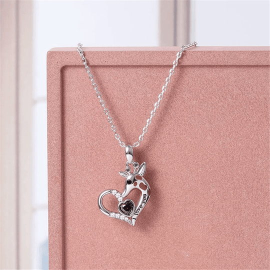 Giraffe Heart Shape Crystal Pendant Necklace: A Symbol of Love and Elegance