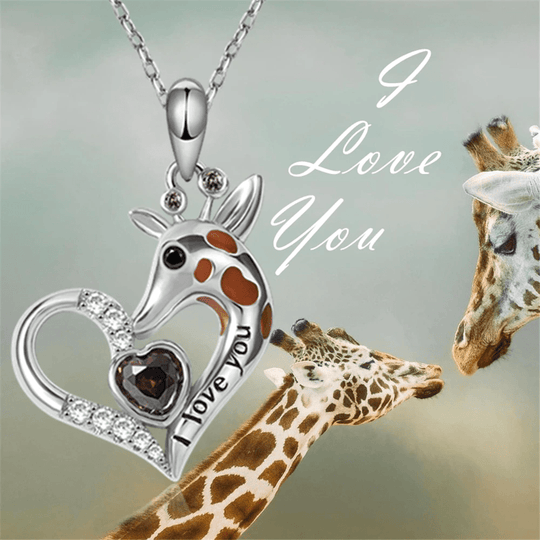 Giraffe Heart Shape Crystal Pendant Necklace: A Symbol of Love and Elegance