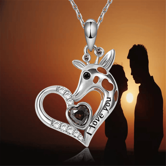 Giraffe Heart Shape Crystal Pendant Necklace: A Symbol of Love and Elegance