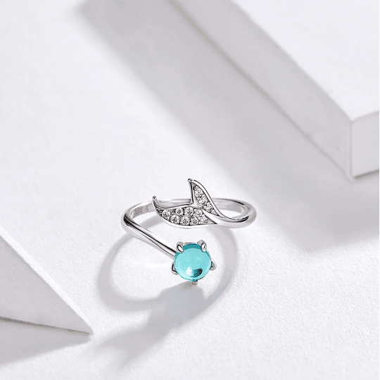 Exquisite Women's Sterling Silver Ring with Zircon Stone - Unleash Your Elegan - Mermaid ce