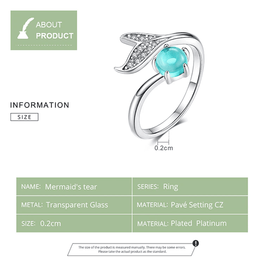Exquisite Women's Sterling Silver Ring with Zircon Stone - Unleash Your Elegan - Mermaid ce