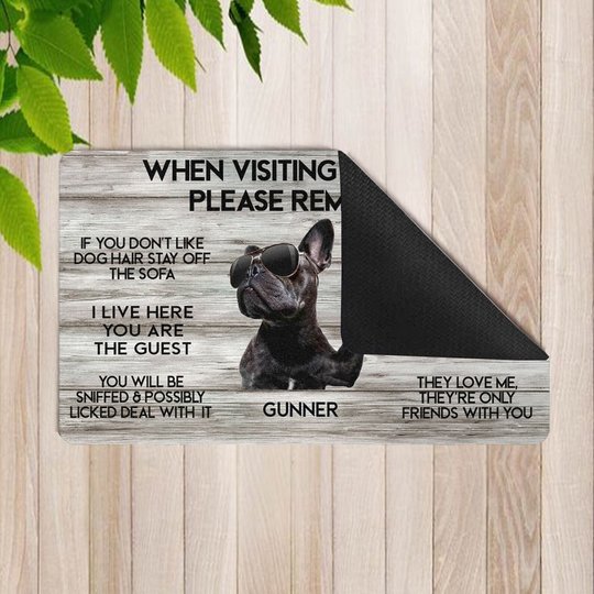 When visting my house please remember French Bulldog Doormat THJ24051601
