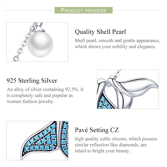 Sterling Silver Mermaid Pendant Necklace - Exquisite Charm and Elegance