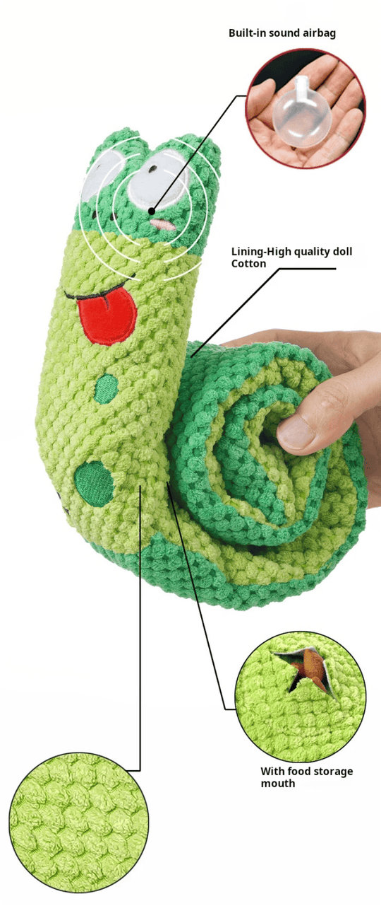 Snail Dog Puzzle Feeder – Durable & Interactive Plush Toy