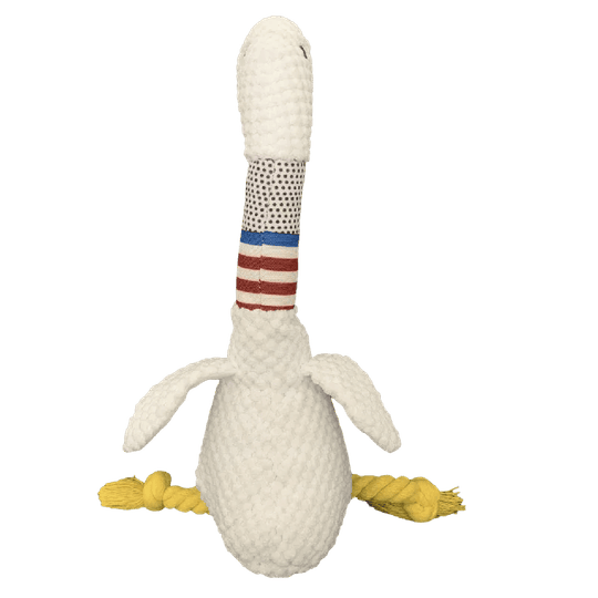 New Pet Dog Plush Sound Toy White Geese Coarse Grain Velvet Bite Resistant Long Necked Duck Toy Supplies Interactive Dog Toys