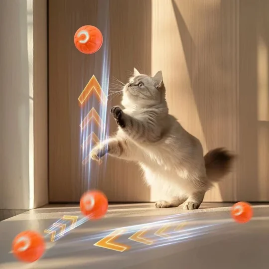 Automatic Moving Toy Ball Smart USB Jumping Rotating Interactive Dog Chew Toy Ball