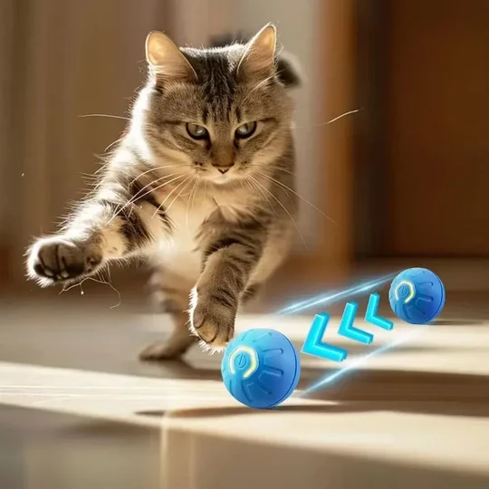 Automatic Moving Toy Ball Smart USB Jumping Rotating Interactive Dog Chew Toy Ball