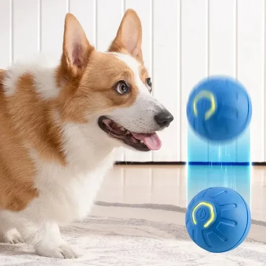 Automatic Moving Toy Ball Smart USB Jumping Rotating Interactive Dog Chew Toy Ball