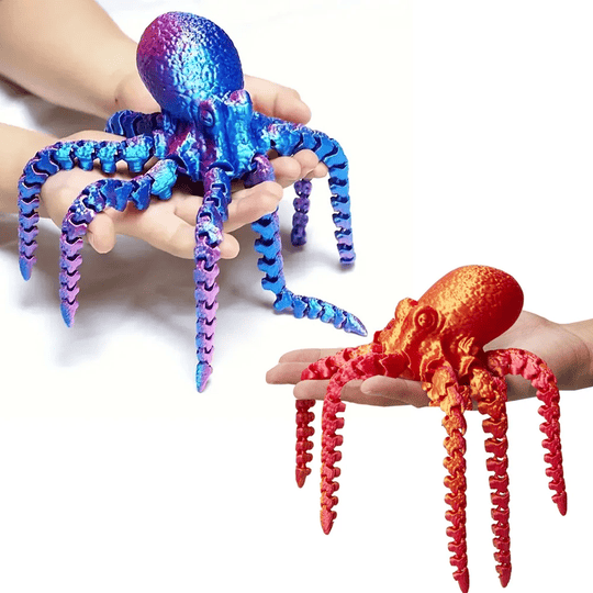 3D Printed Octopus Figurine with Flexible Joints For Home Office Desk Decor, Ocean Animal Table Ornament Ideal Gift Toy